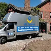 JMC Removals van at rural Cheshire property — furniture removal service